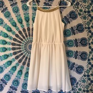 White and gold dress